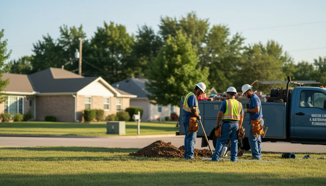 Residential water line and bathroom plumbing service in Munden, KS